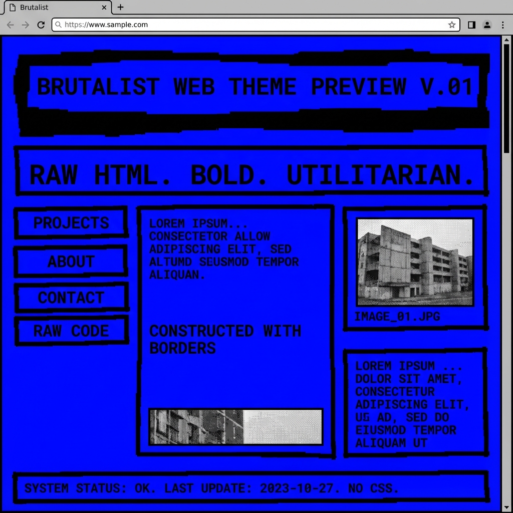 Brutalist Theme Preview